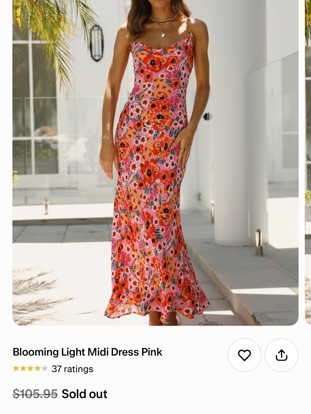 Hello Molly Pink & Orange Floral Maxi Dress